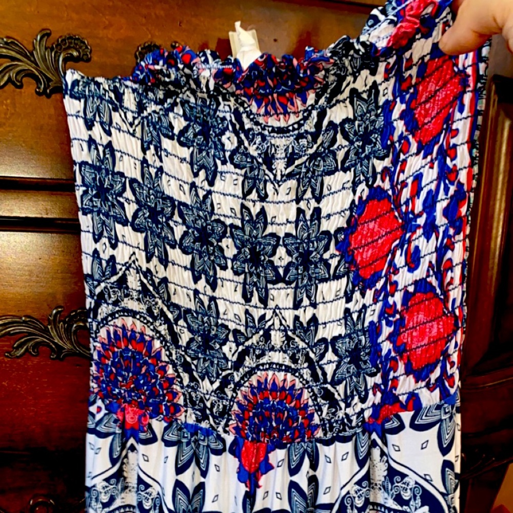 Strapless Patterned Pant Suit